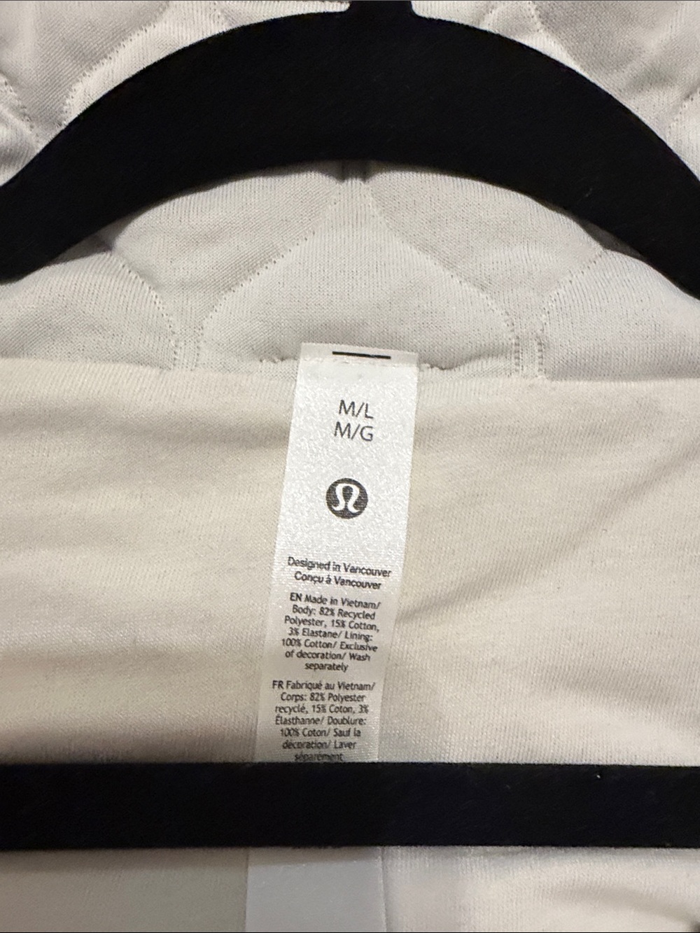 lululemon athletica Quilted Half-Zip Pullover in Off-White - Picture 2 of 3